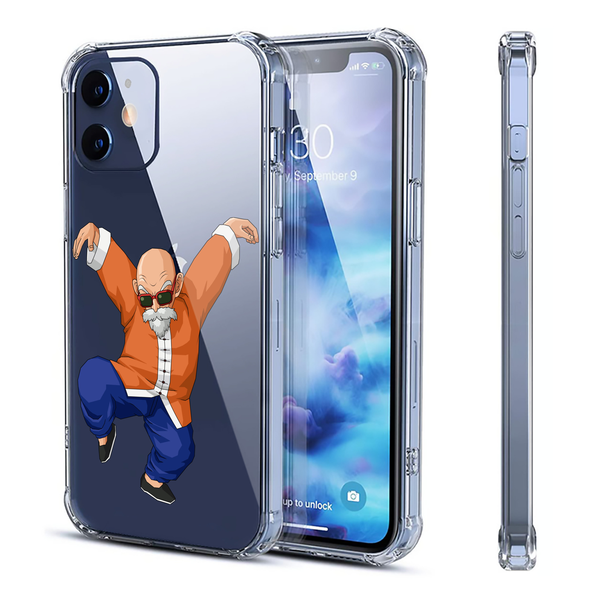 （画像用） ドラゴンボール 亀仙人（かめせんにん） DRAGON BALL Master Roshi Kame Sennin 【iPhone 12シリーズ対応】透明スマホケース（クリアソフトケース）